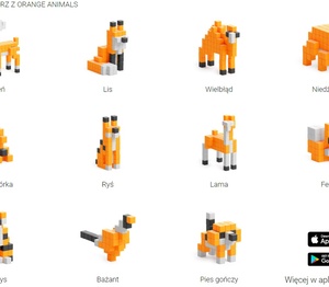 Klocki Magnetyczne PIXIO Orange Animals